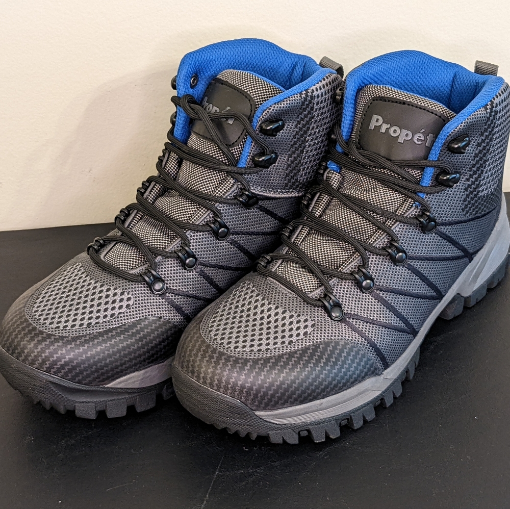 Propet Traverse Men's Waterproof Hiking Boots, Size 9, Silver and Blue